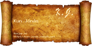 Kun Jónás névjegykártya